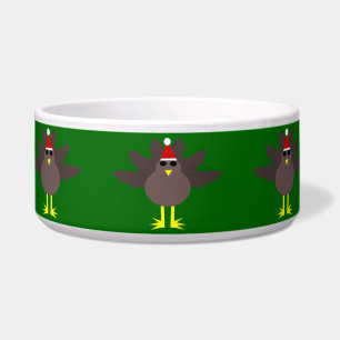 Cute Christmas Turkey Pet Bowl