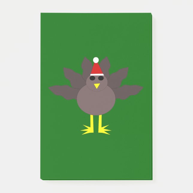 Cute Christmas Turkey Post it notes Pad (Front)