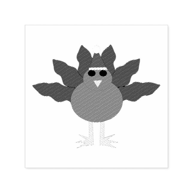 Cute Christmas Turkey Self Inking Stamp (Design)