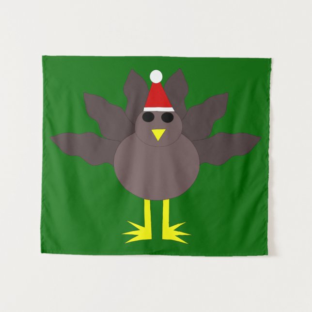 Cute Christmas Turkey Tapestry (Front (Horizontal))