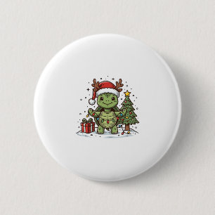 Cute Christmas Turtle Vintage Engraving Shirt Desi 6 Cm Round Badge