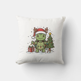 Cute Christmas Turtle Vintage Engraving Shirt Desi Cushion