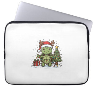 Cute Christmas Turtle Vintage Engraving Shirt Desi Laptop Sleeve
