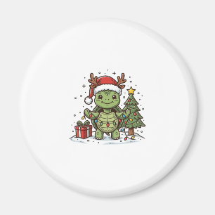 Cute Christmas Turtle Vintage Engraving Shirt Desi Magnet