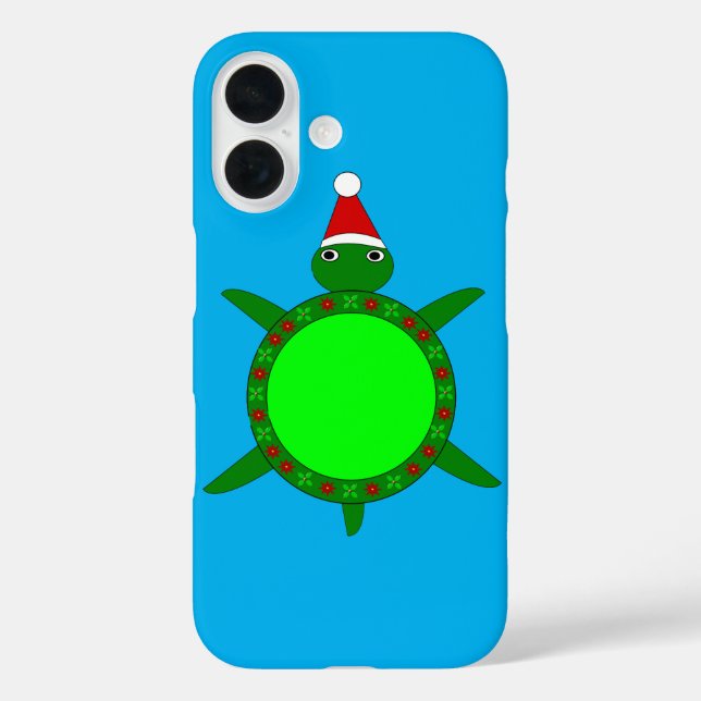 Cute Christmas Turtle with Flowery Shell Case-Mate iPhone Case (Back)