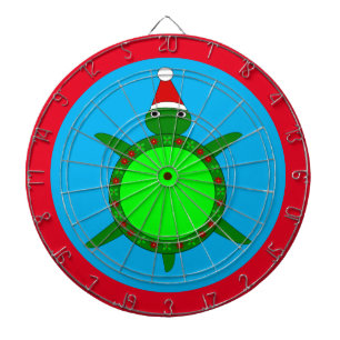 Cute Christmas Turtle with Flowery Shell Dartboard