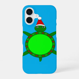 Cute Christmas Turtle with Flowery Shell iPhone 16 Case