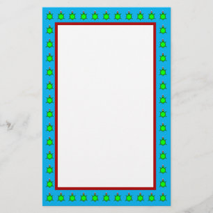 Cute Christmas Turtle with Flowery Shell Stationery