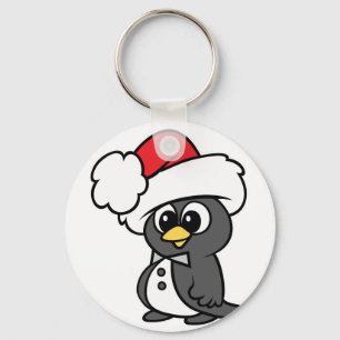 Cute Christmas Tuxedo Penguin Key Ring