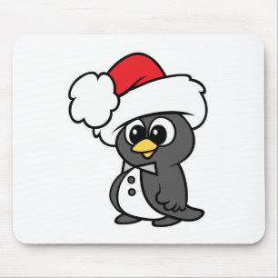 Cute Christmas Tuxedo Penguin Mouse Pad