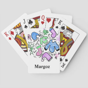 Cute Christmas Ugly Sweater Doodles Swirls Pattern Playing Cards