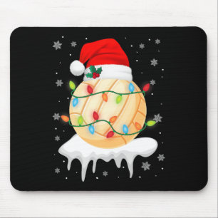 Cute Christmas Volleyball Santa Hat Xmas Light Boy Mouse Pad