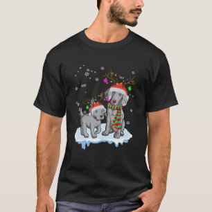 Cute Christmas Weimaraner Santa Hats Reindeer Dog T-Shirt