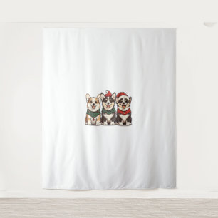 Cute Christmas Welsh Corgi Dogs Santa Puppy Holida Tapestry