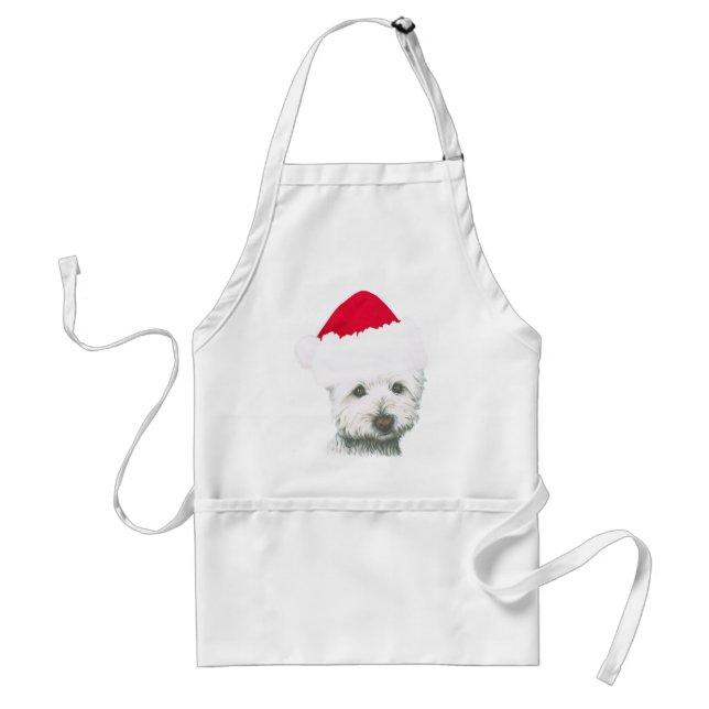 Cute Christmas Westie Dog Standard Apron (Front)