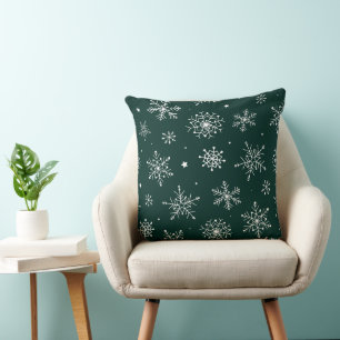 Cute Christmas white snowflakes  Cushion