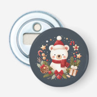 Cute Christmas/Winter bear in wreath