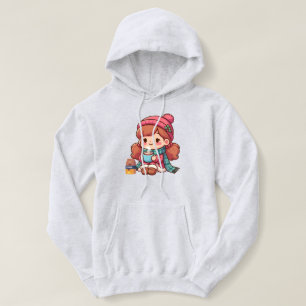 Cute Christmas/winter girl with cocoa Hoodie