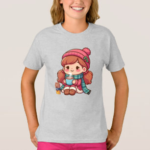 Cute Christmas/winter girl with cocoa T-Shirt