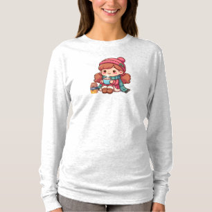 Cute Christmas/winter girl with cocoa T-Shirt