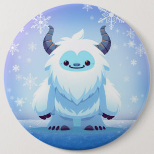Cute Christmas/winter yeti 6 Cm Round Badge
