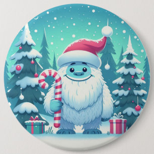 Cute Christmas/winter yeti 6 Cm Round Badge