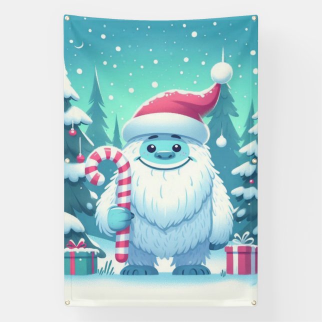Cute Christmas/winter yeti Banner (Vertical)
