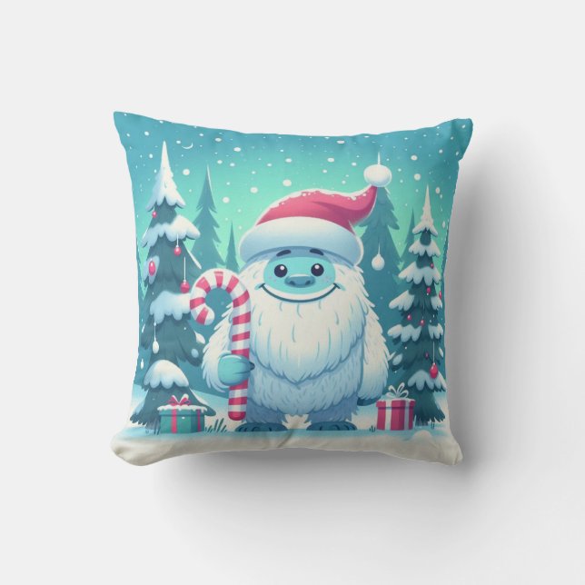 Cute Christmas/winter yeti Cushion (Front)