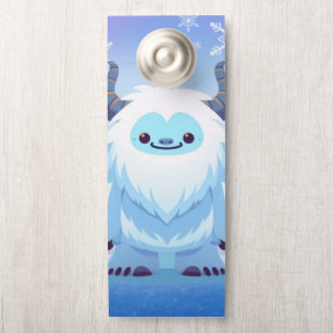 Cute Christmas/winter yeti Door Hanger