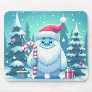 Cute Christmas/winter yeti Mouse Pad