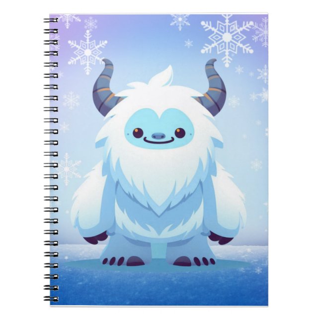 Cute Christmas/winter yeti Notebook (Front)