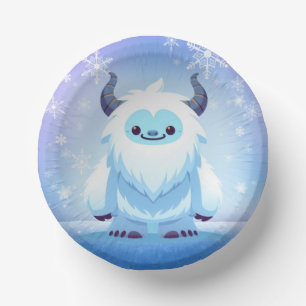 Cute Christmas/winter yeti Paper Plate