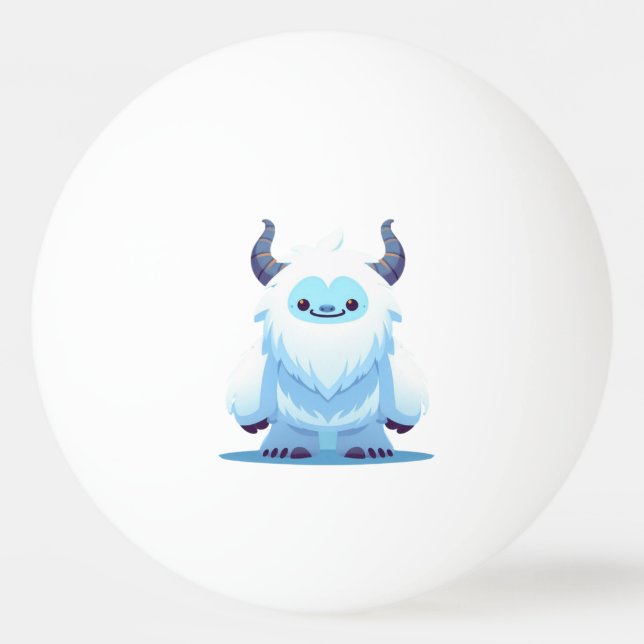 Cute Christmas/winter yeti Ping Pong Ball (Front)