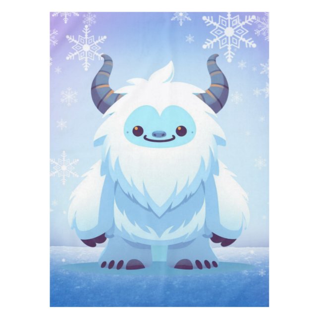Cute Christmas/winter yeti Tablecloth (Front)