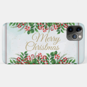 Cute Christmas with Red berries wreath floral Case-Mate iPhone Case