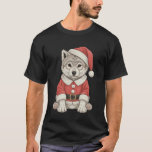 Cute Christmas Wolf Santa T-Shirt<br><div class="desc">Cute Christmas Wolf Santa</div>