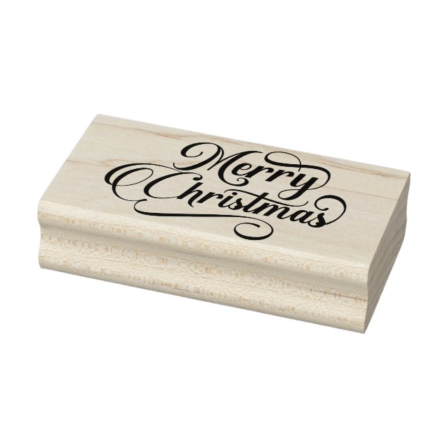 Cute Christmas Word Art Rubber Stamp (Stamp)