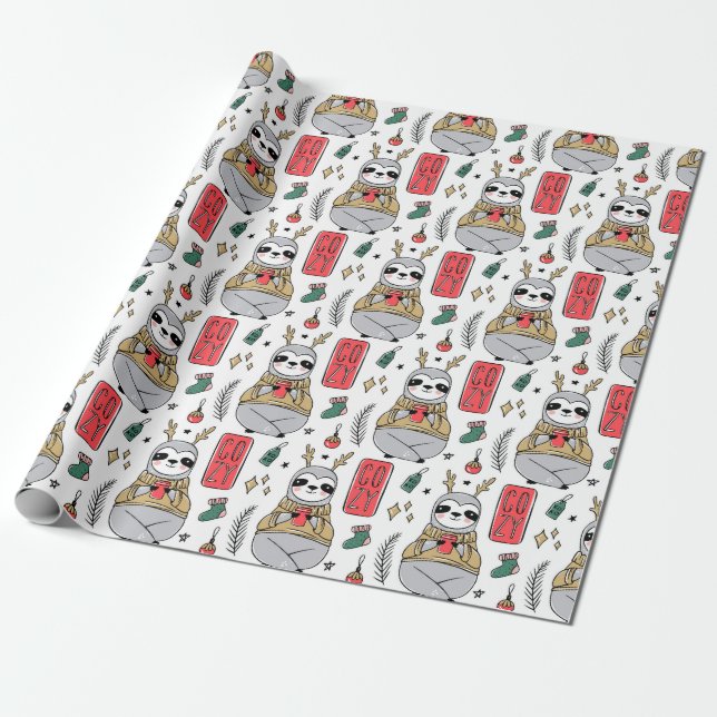 Cute Christmas Wrapping Paper (Unrolled)