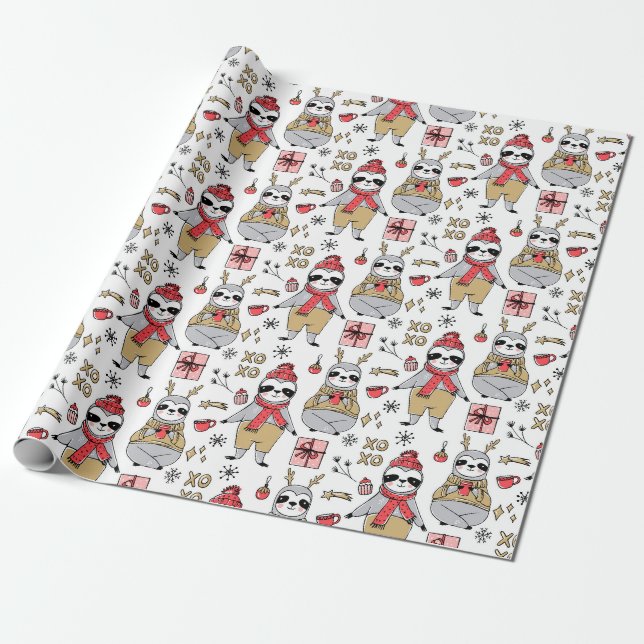 Cute Christmas Wrapping Paper (Unrolled)