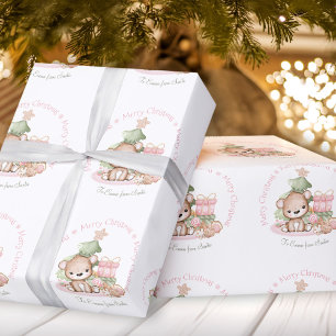 Cute Christmas wrapping paper for Baby Girl