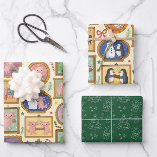 Cute Christmas Wrapping Paper Set