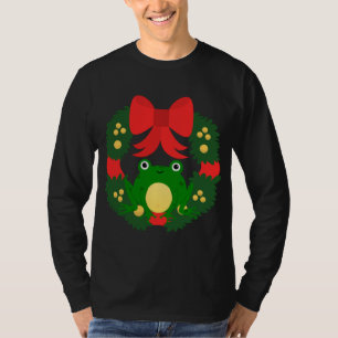 Cute Christmas Wreath Frog T-Shirt