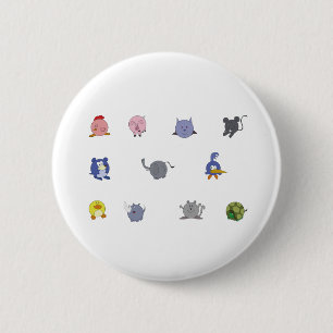 Cute Chubby Animals 6 Cm Round Badge