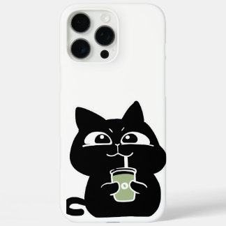 Cute Chubby Black Cat iPhone 16 Pro Max Case