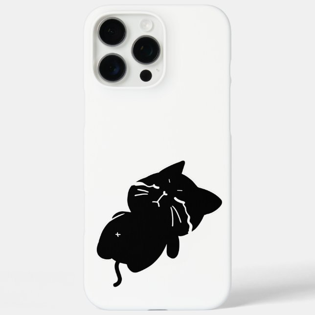 Cute Chubby Black Cat Case-Mate iPhone Case (Back)