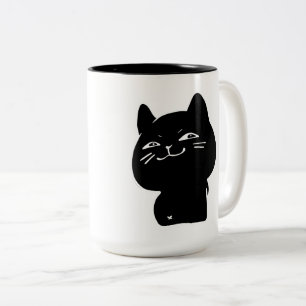 Cute Chubby Black Cat Coffee Mug