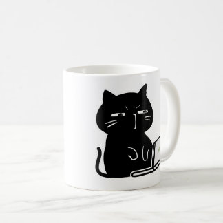 Cute Chubby Black Cat Coffee Mug