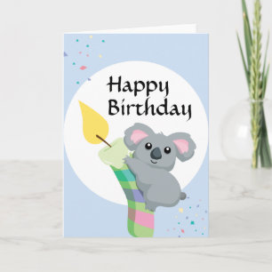 Cute Chubby cartoon Koala illustration birthday Card