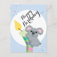 Cute Chubby cartoon Koala illustration birthday