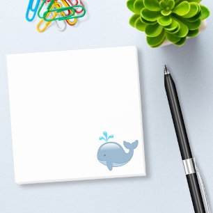 Cute Chubby Cartoon Whale Post-it Notes